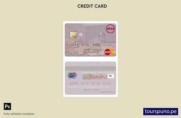 listo para imprimir plantilla de mastercard de Mozambique Absa Bank Mozambique